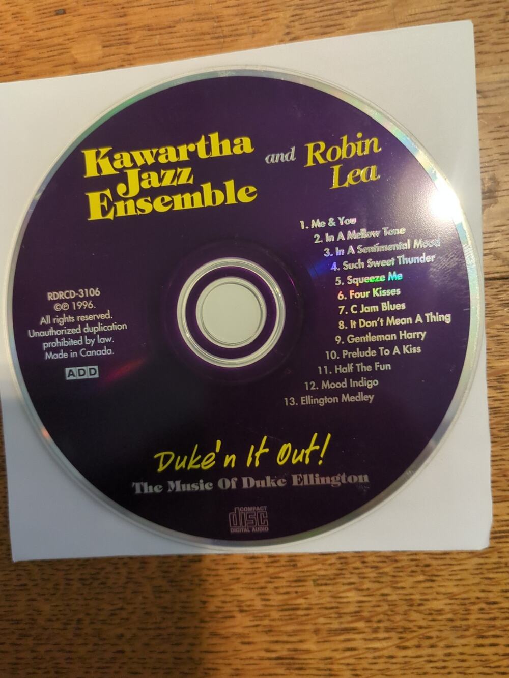 Kawartha Jazz Ensembleand Robin Lea Duke'n It Out! Disc Only